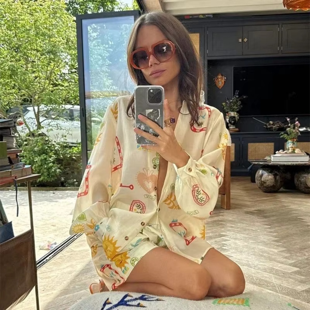 女性カジュアル弾性ウエスト 2 個セットエレガントな花柄ラペ - Romper Floral Print のレビューと価格