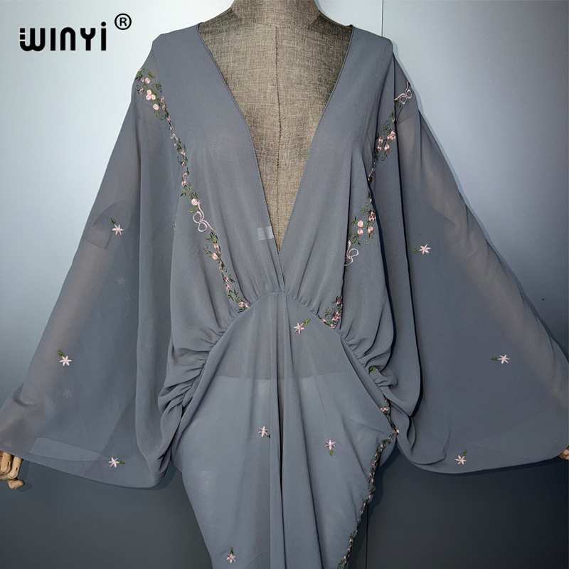 WINYI Vネック レディース カフタンワンピース アラビ - Cover Up Kaftan のレビューと価格