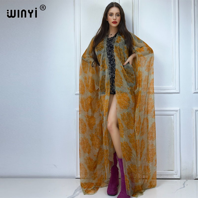 Winyi-自由奔放に生きるプリントのビーチドレス,セクシー - Cover Up Kaftan のレビューと価格